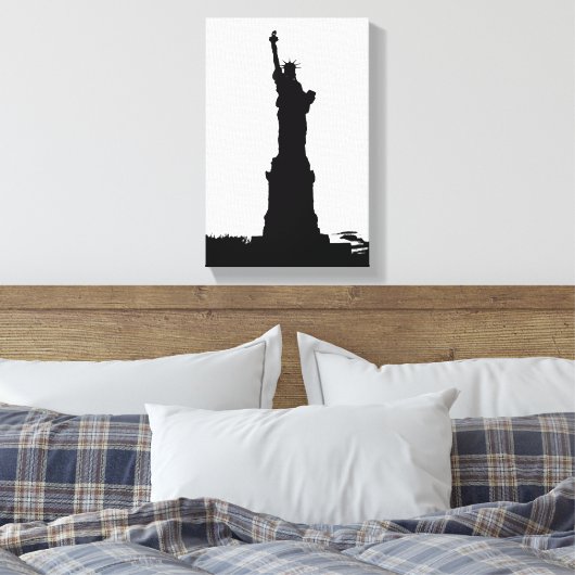 Vrijheidsbeeld Silhouet Verpakt Canvas Afdruk (Insitu (Slaapkamer))