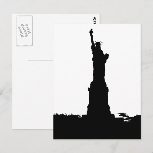 Vrijheidsbeeld Silhouette Briefkaart (Voorkant / Achterkant)