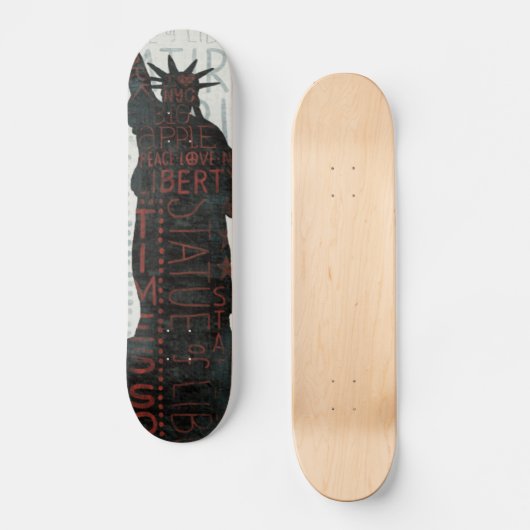 Vrijheidsbeeld Silhouette Persoonlijk Skateboard (Voorkant)
