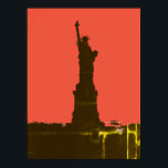 Vrijheidsbeeld Silhouette Pop Art Poster<br><div class="desc">New York City - United States National and City Symbol Statues,  Monuments and Buildings - Statue of Liberty Photo Artwork - Statue of Liberty Silhouette Pop Art Style Artwork</div>