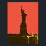 Vrijheidsbeeld Silhouette Pop Art Poster<br><div class="desc">New York City - United States National and City Symbol Statues,  Monuments and Buildings - Statue of Liberty Photo Artwork - Statue of Liberty Silhouette Pop Art Style Artwork</div>