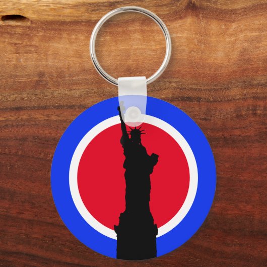 Vrijheidsbeeld Silhouette Pop Art Sleutelhanger (Voorkant)