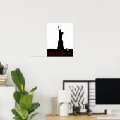 Vrijheidsbeeld Silhouette Poster Print (Thuiskantoor)
