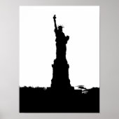 Vrijheidsbeeld Silhouette Poster Print (Voorkant)