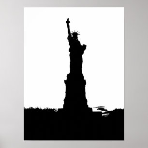 Vrijheidsbeeld Silhouette Poster Print