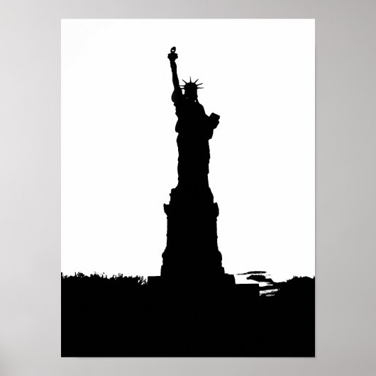 Vrijheidsbeeld Silhouette Poster Print (Voorkant)