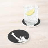 Vrijheidsbeeld Silhouette Zandsteen Onderzetter (Zijkant)