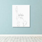 Vrijheidsbeeld silhuette canvas afdruk (Insitu (Houten vloer))