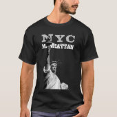 Vrijheidsbeeld Sjabloon Nyc Manhattan Mannen T-shirt (Voorkant)
