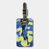 Vrijheidsbeeld Sterrennacht New York Bagagelabel (Voorkant verticaal)