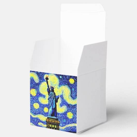 Vrijheidsbeeld Sterrennacht New York Bedankdoosjes (Geopend)