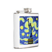 Vrijheidsbeeld Sterrennacht New York Heupfles (Rechts)