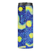 Vrijheidsbeeld Sterrennacht New York Thermosbeker (Achterkant)