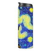 Vrijheidsbeeld Sterrennacht New York Thermosbeker (Geroteerd rechts)