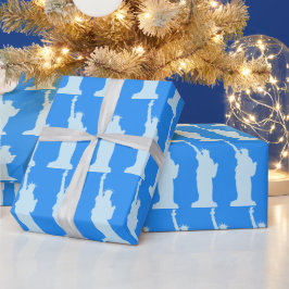 Vrijheidsbeeld Symbool Elegant Blauw Cadeaupapier