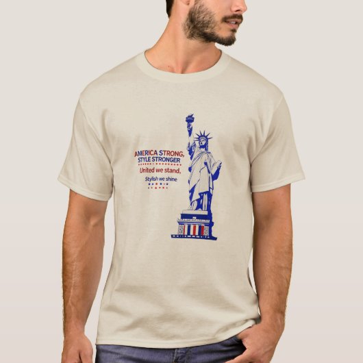 Vrijheidsbeeld T-shirt – America Strong (Voorkant)