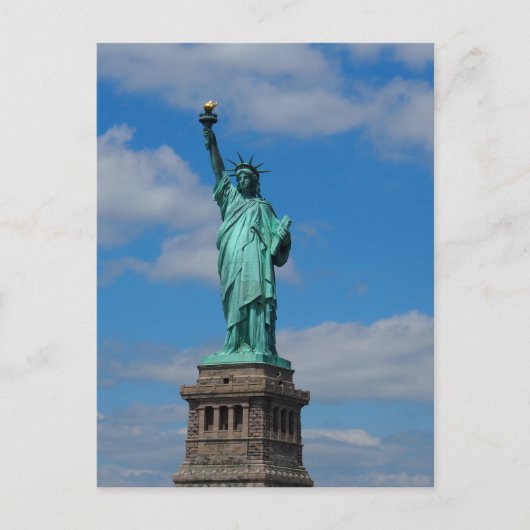 Vrijheidsbeeld tegen een blauwe hemel briefkaart (Voorkant)