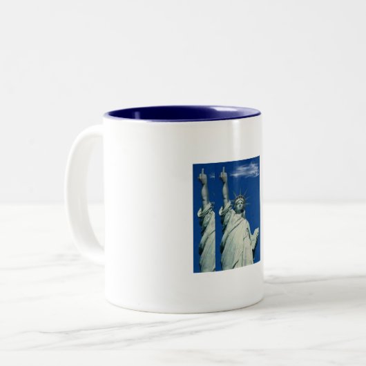 Vrijheidsbeeld Tweekleurige Koffiemok (Voorkant links)