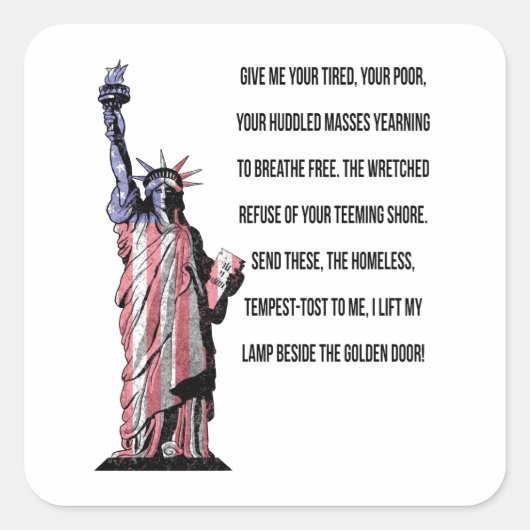 Vrijheidsbeeld van de nieuwe kolossus vierkante sticker (Voorkant)