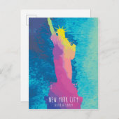 Vrijheidsbeeld van de waterverf briefkaart (Voorkant / Achterkant)