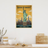 Vrijheidsbeeld van New York V02 Poster (Keuken)