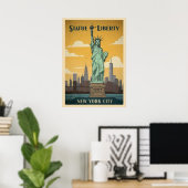 Vrijheidsbeeld van New York V02 Poster (Thuiskantoor)