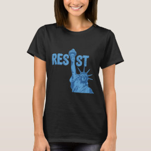 Vrijheidsbeeld verzet zich tegen grafisch #resist t-shirt