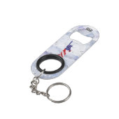 ** Vrijheidsbeeld. Veteraan Militair Rood Blauw Mini Flessenopener (Achterkant Gekanteld)