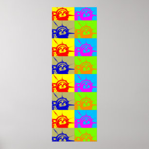 Vrijheidsbeeld Vier Kleur Pop Art Poster Print