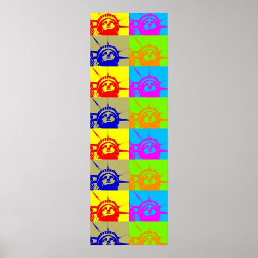Vrijheidsbeeld Vier Kleur Pop Art Poster Print (Voorkant)
