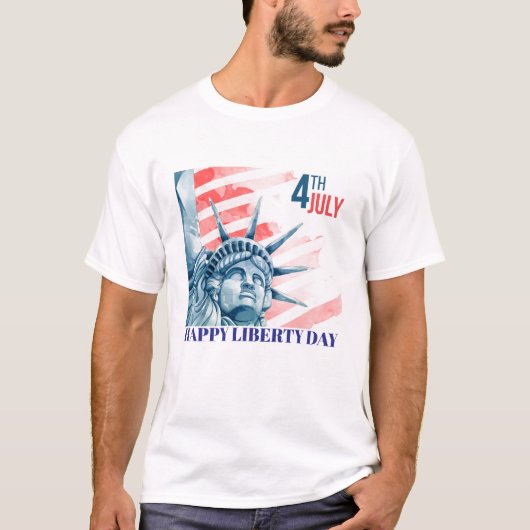 Vrijheidsbeeld Vierde juli Custom Mannen T-shirt (Voorkant)