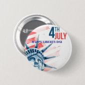 Vrijheidsbeeld Vierde juli Custom Ronde Button 5,7 Cm (Voorkant /achterkant)
