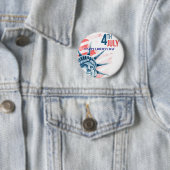 Vrijheidsbeeld Vierde juli Custom Ronde Button 5,7 Cm (In situ)