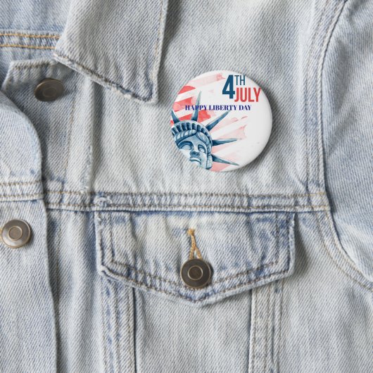 Vrijheidsbeeld Vierde juli Custom Ronde Button 5,7 Cm (In situ)