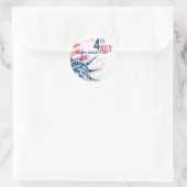 Vrijheidsbeeld Vierde juli Custom Ronde Sticker (Tas)