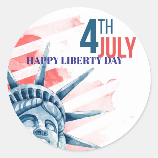Vrijheidsbeeld Vierde juli Custom Ronde Sticker (Voorkant)