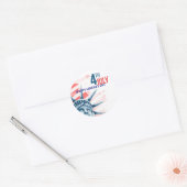 Vrijheidsbeeld Vierde juli Custom Ronde Sticker (Envelop)