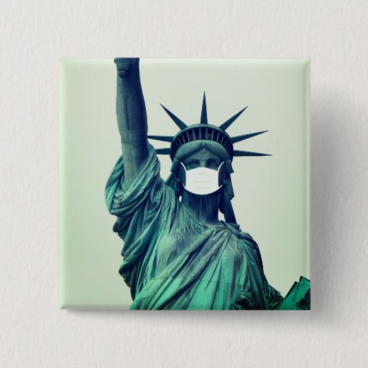 Vrijheidsbeeld Vierkante Button 5,1 Cm (Voorkant)