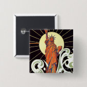 Vrijheidsbeeld Vierkante Button 5,1 Cm (Voorkant /achterkant)