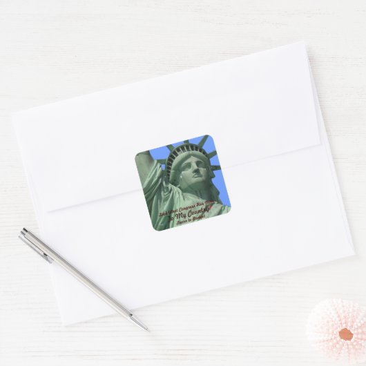 Vrijheidsbeeld Vierkante Sticker (Envelop)