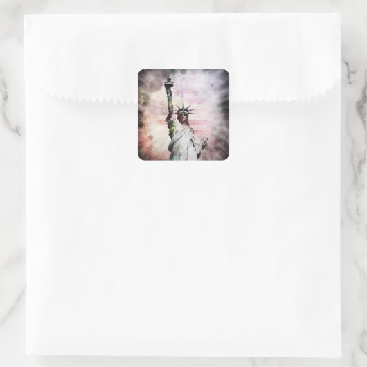 Vrijheidsbeeld Vierkante Sticker (Tas)
