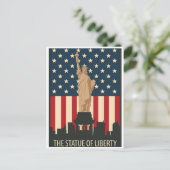 Vrijheidsbeeld Vintage New York Briefkaart (Staand voorkant)