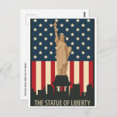 Vrijheidsbeeld Vintage New York Briefkaart (Voorkant / Achterkant)