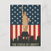 Vrijheidsbeeld Vintage New York Briefkaart (Voorkant)