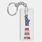 Vrijheidsbeeld, Vlag, Sterren & Stripes van de Ver Sleutelhanger (Voorkant Links)