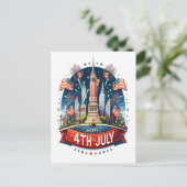 Vrijheidsbeeld Vrolijk Vierde Vrijheidsbeeld Feestdagenkaart (Staand voorkant)