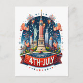 Vrijheidsbeeld Vrolijk Vierde Vrijheidsbeeld Feestdagenkaart (Voorkant)