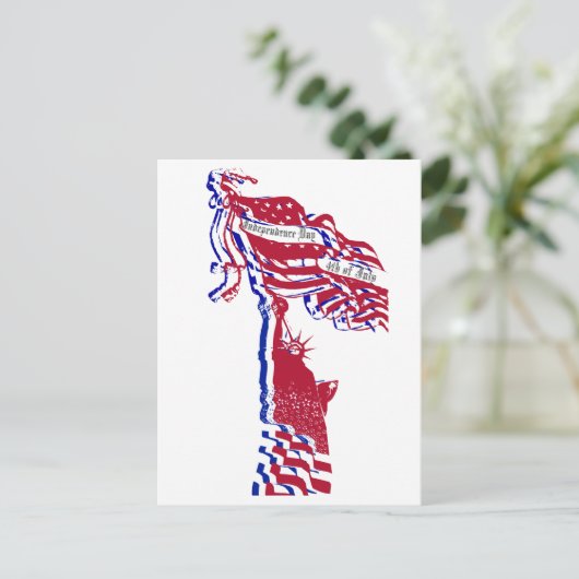 Vrijheidsbeeld VS Onafhankelijkheidsdag 4 juli Briefkaart (Staand voorkant)