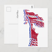 Vrijheidsbeeld VS Onafhankelijkheidsdag 4 juli Briefkaart (Voorkant / Achterkant)