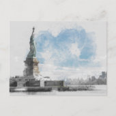 Vrijheidsbeeld VS Vakantie - Manhattan NYC Feestdagenkaart (Voorkant)